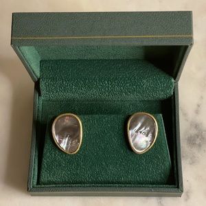 Marco Bicego Lunaria black pearl stud earrings 18k gold